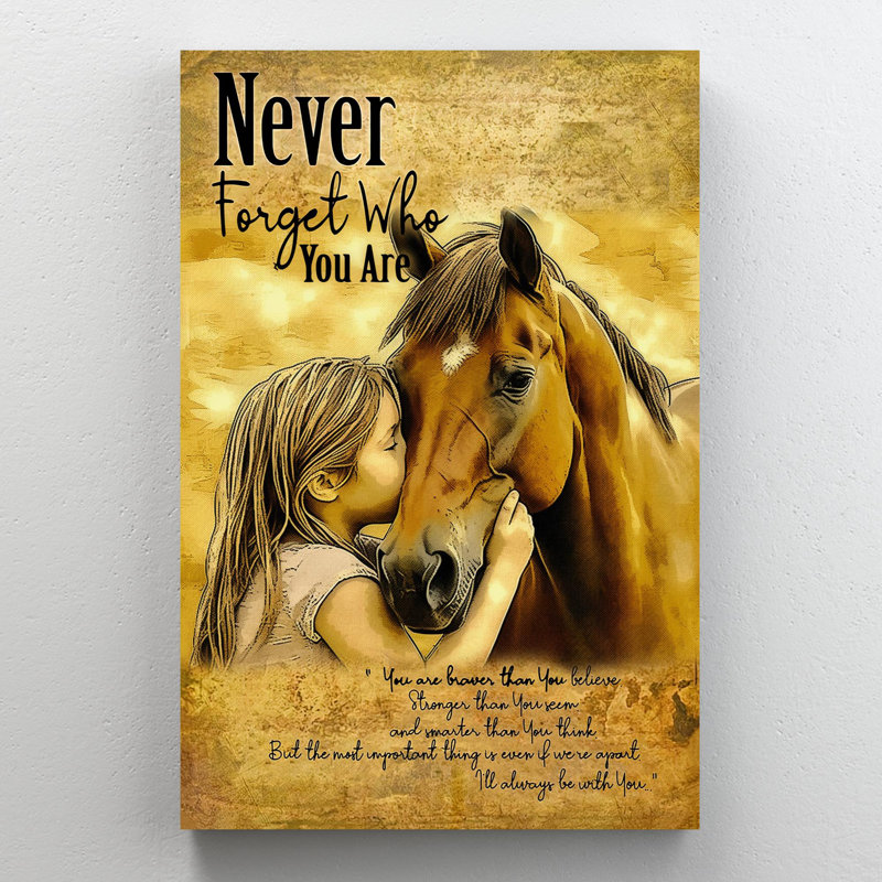 «Never Forget Who You Are» - 1 pièce, rectangle graphique «Never Forget Who You Are», reproduction d'art graphique sur toile tendue