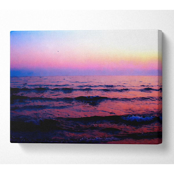 House of Hampton Pink N Purple Waves of the Ocean - Wrapped Canvas Art ...