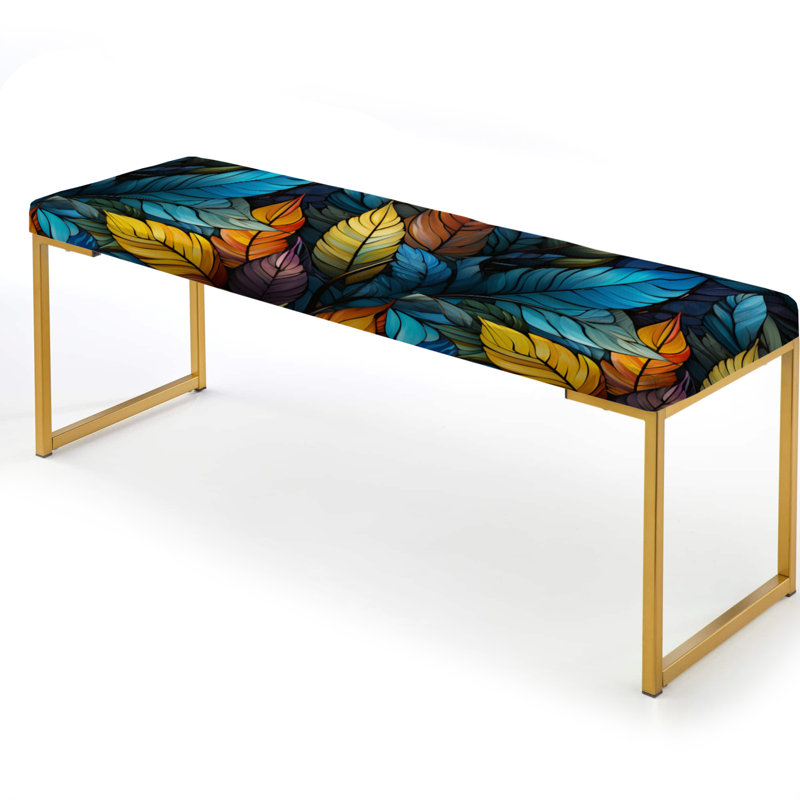 Motif tropical de mosaïque tropicale - Banc rembourré doré Tropical