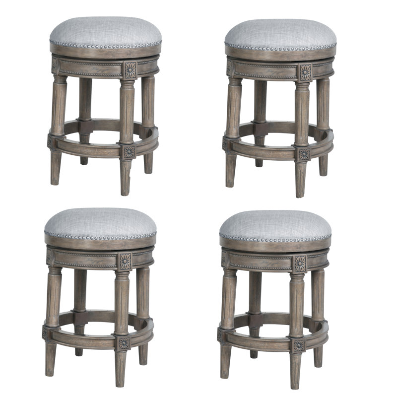 Tabouret de bar et de comptoir Mehar, Gris patiné, 4, Tabouret de comptoir (siège d'une hauteur de 26 p