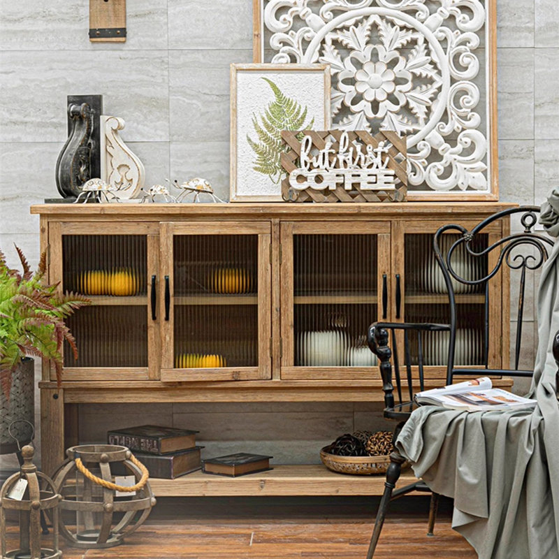 Console rectangulaire en bois manufacturé brun massif
