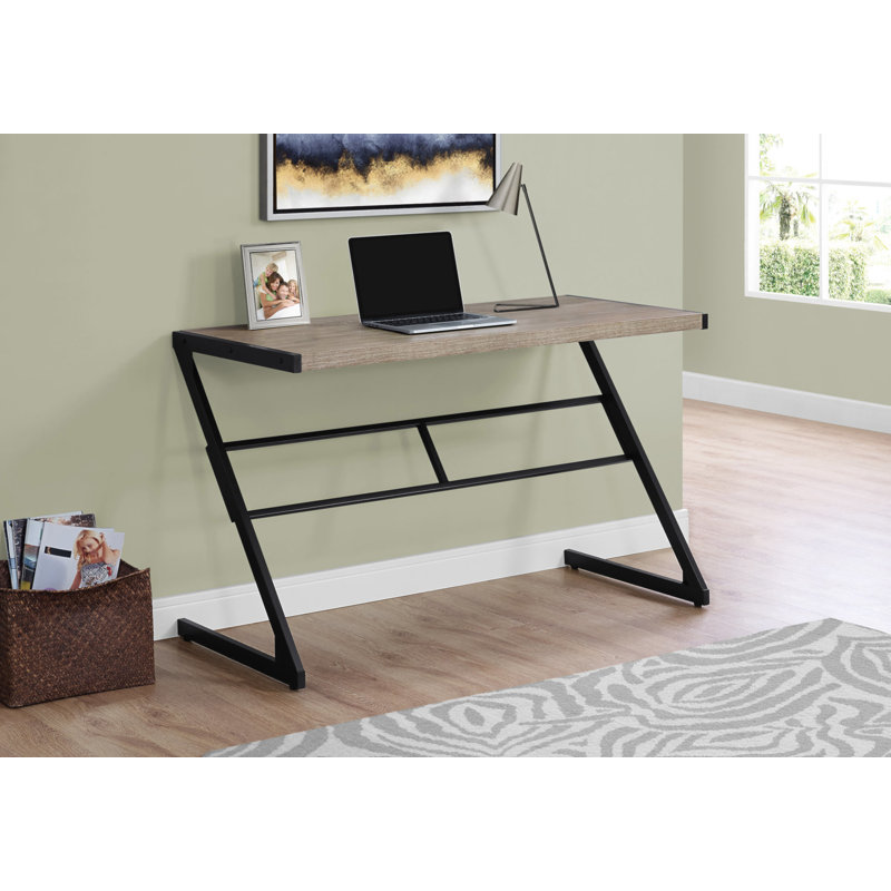 Bureau d'ordinateur, bureau personnel, ordinateur portable, L 48 po, travail, métal, stratifié, contemporain, moderne
