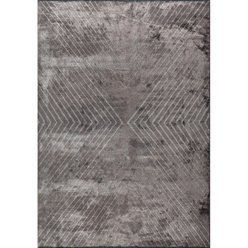 Rapture Chevron Area Rug in Gray, Rectangle 6'7" x 8'3"