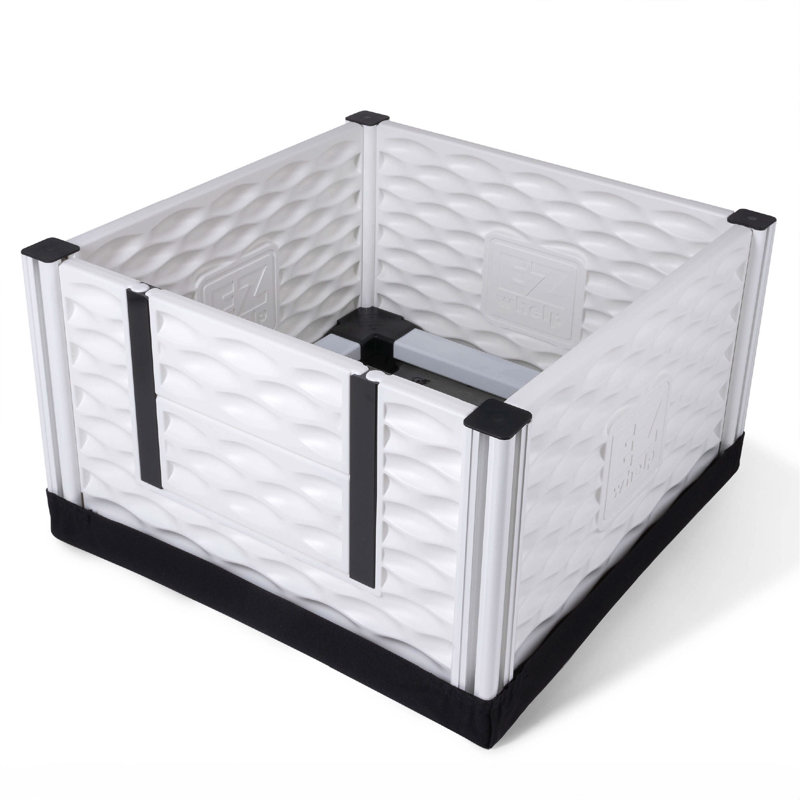 EZwhelp EZclassic Puppy Dog Whelping Box Playpen w/ Rails & Liner, Gray, 18" H x 48" W x 48" D