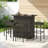 Durable Patio Bar Set, Dark Brown Rattan & Metal, Perfect For Backyard Entertaining