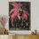 Déesse cabaret rose à plumes roses - salon art mural femme