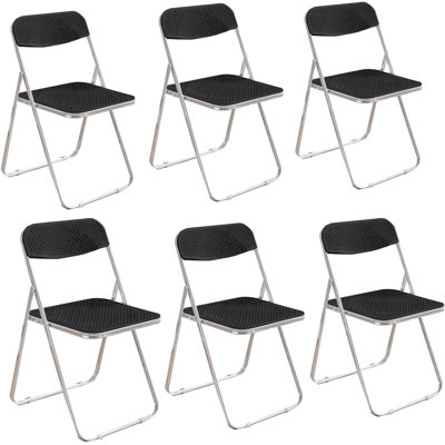 Plastic Stackable Folding Chair Set of 6