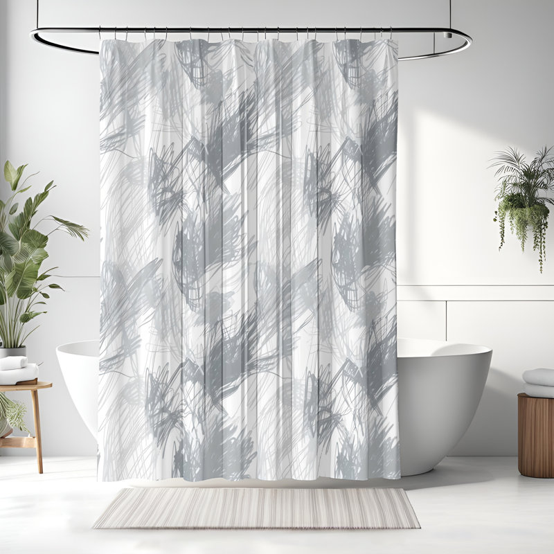Rideau de douche avec tapis de bain, H 93 po x l 70 po