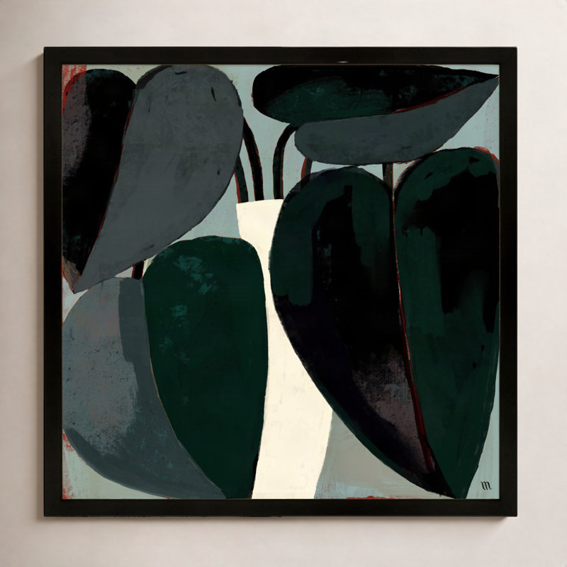 Fall Plant Painting by StudioM, Black, 24" H x 24" W