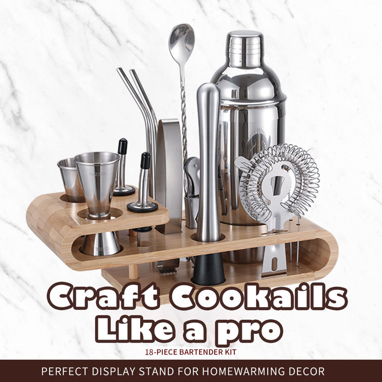 Cocktail Shaker Set with Stand Mixology Bartender Kit|Bar Tool for Drink  Mixing, Cocktail Shaker Bar Accessories for Home Bar Set, Perfect for