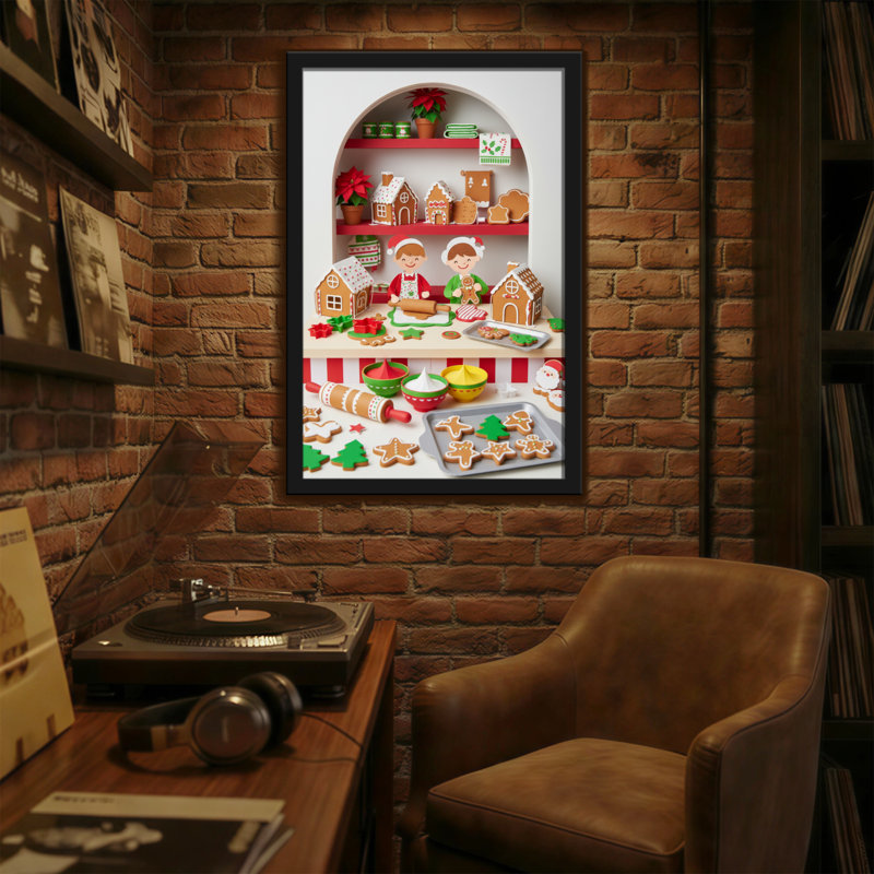 Scène de Noël de Noël maison en pain d'épice, H 18 po x l 12 po