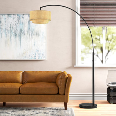 Amati Double Shade 82"" Led Swing Arm Floor Lamp -  Wade LoganÂ®, EF20867B472F4600B80386C609673AAA