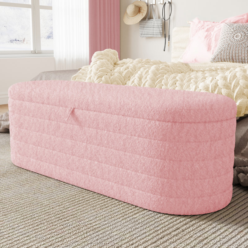 120 cm W Footstool, Rosa