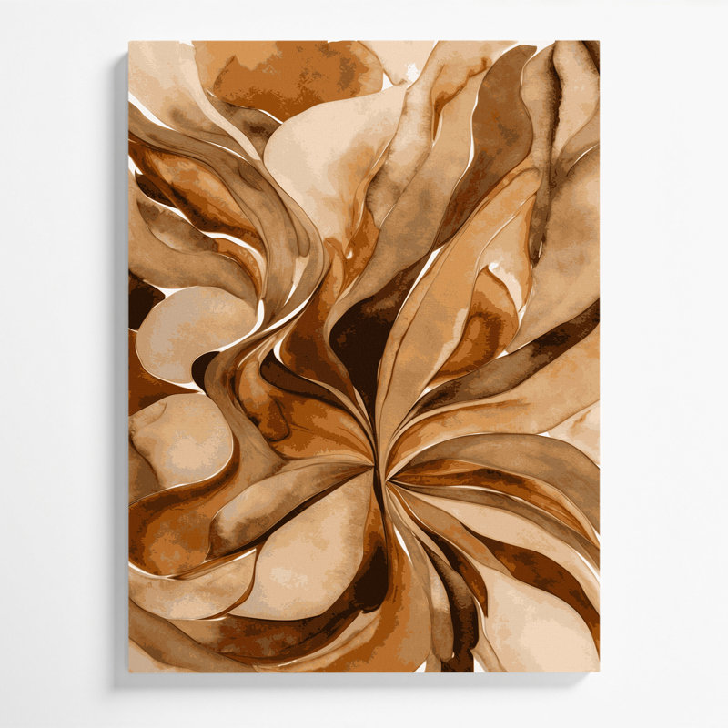 Aquarelle abstraite, art mural sur toile brune 10, H 14 po x l 11 po
