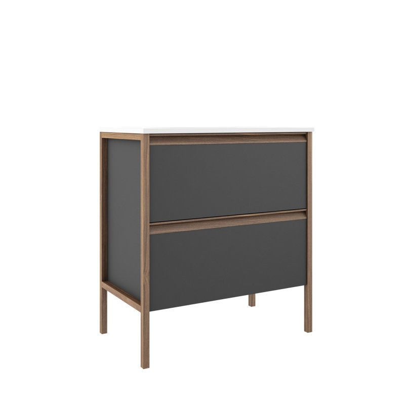 Ensemble de meuble-lavabo simple 32 po, Gris cendré