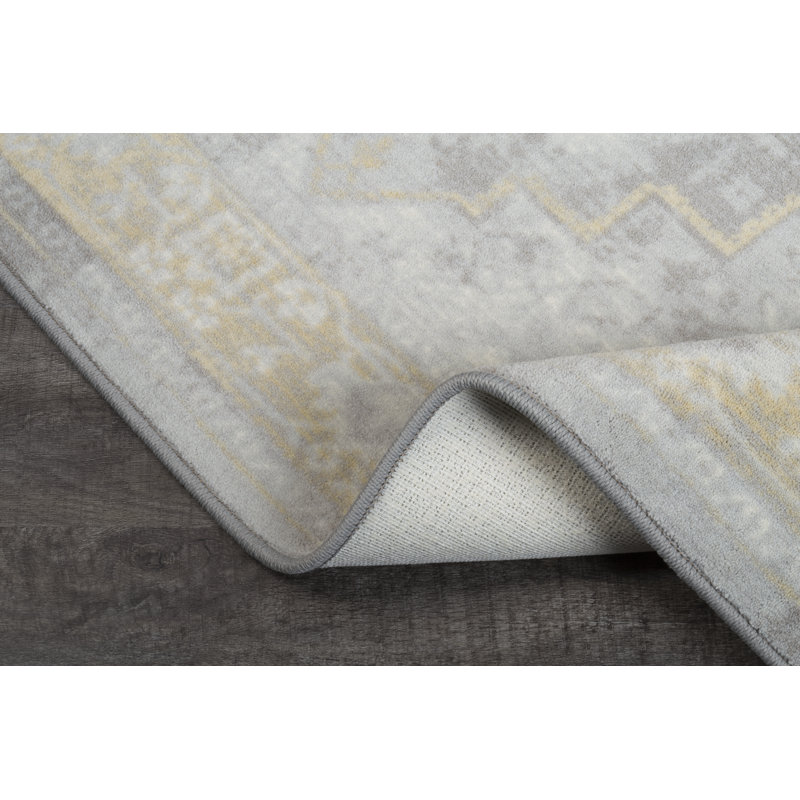 Tapis oriental argenté à la chandelle Goutier Saxon, Rectangle 5 pi 4 po x 7 pi 8 po
