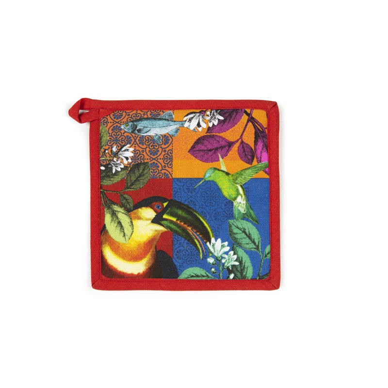 Excelsa Rhapsody Cotton Potholder & Oven Mitt Set