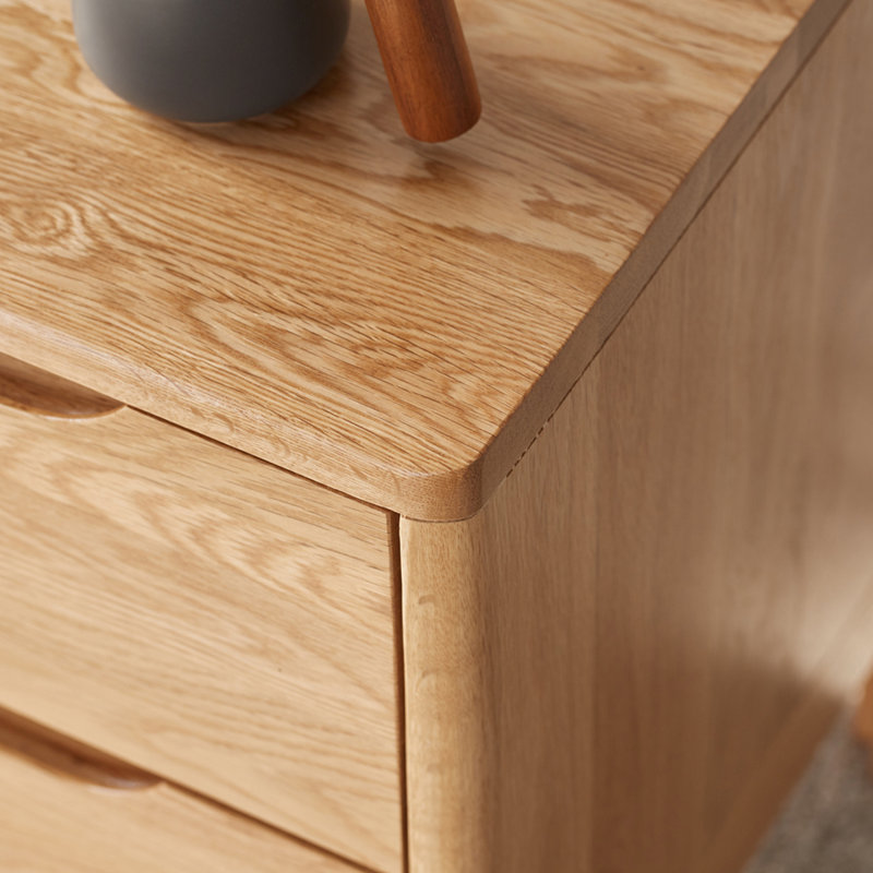 Broderick 42cm W Solid Wood Bedside Table