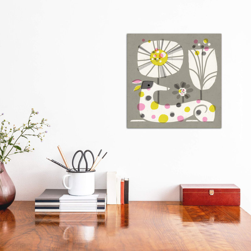 «Dog Dots» par Terry Runyan - impression, Toile tendue, Pas de tapis, H 26 po x l 26 po x P 1,5 po