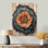 Pivoines oranges sur pierre Wilde III - décoration murale pivoines sur bois de pin naturel