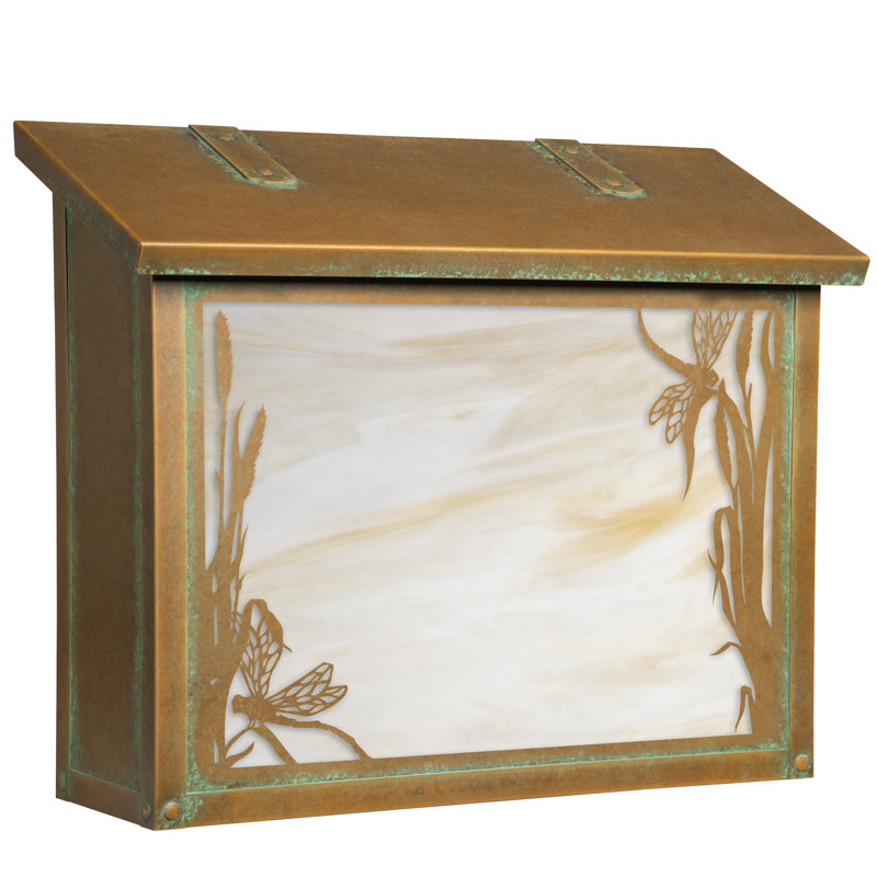 Boîte aux lettres murale, Vert nouveau, Or irisé