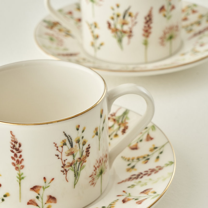 Flores Porcelain Tea Cup (Set Of 2)