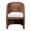 Chaise avec accoudoirs en rotin tressé Charrie