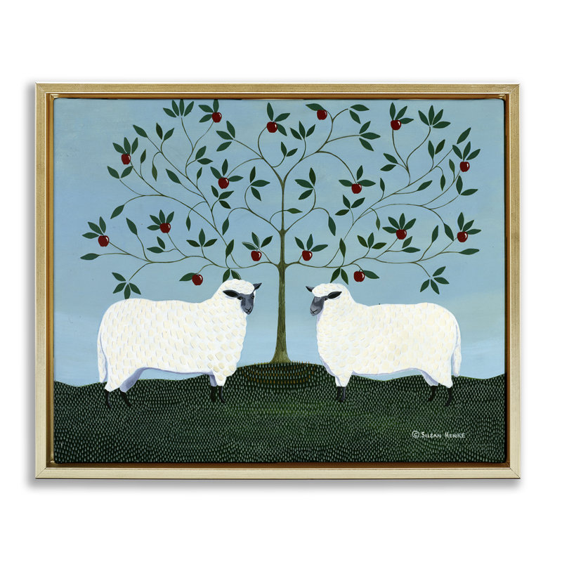 Cadre flottant symétrique en forme de mouton, design par Susan Henke, H 25 po x l 31 po, Cadre flottant métallique doré