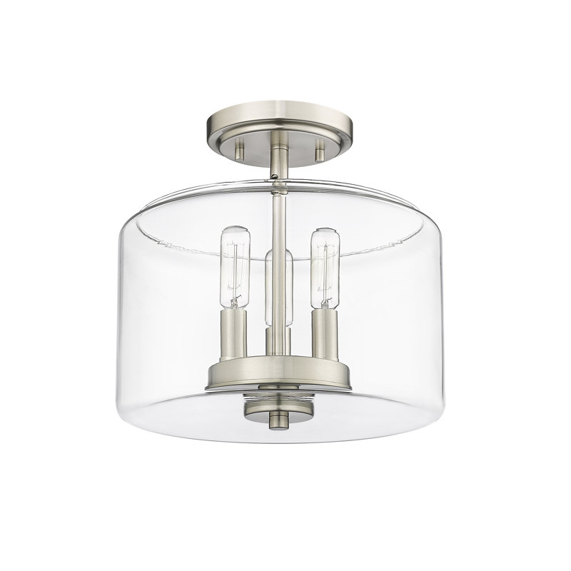 Asheville 3 - Light 10.6" Tall Flush Mount, Brushed Nickel