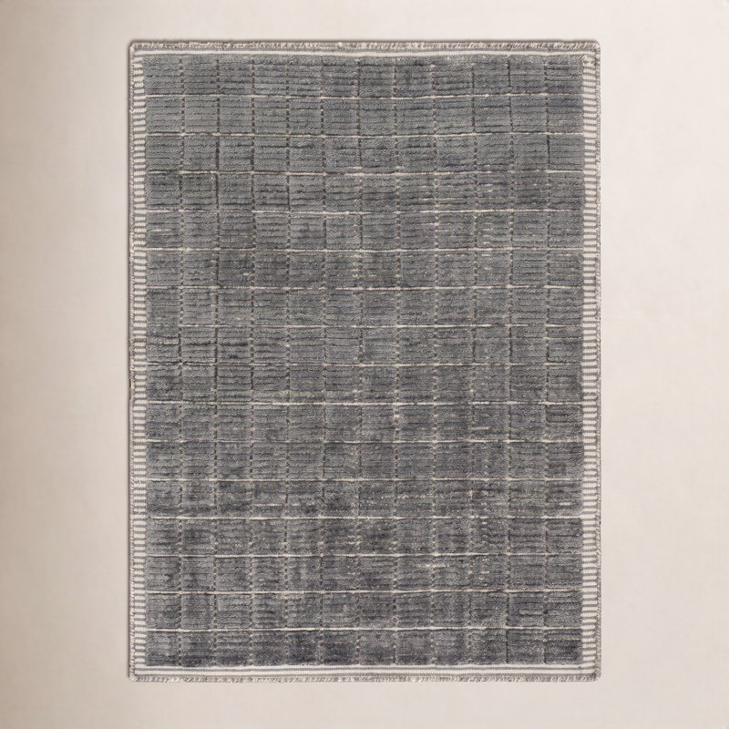 Tapis en mélange de laine tissé à la main Jacey , Rectangle 4 pi x 6 pi