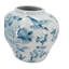 Pot à gingembre 13 po en porcelaine bleue et blanche avec couvercle