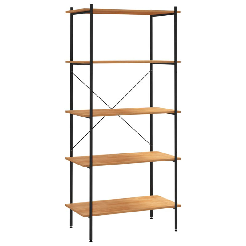 Madiun 80cm W Steel Shelving Unit, Black/Oak