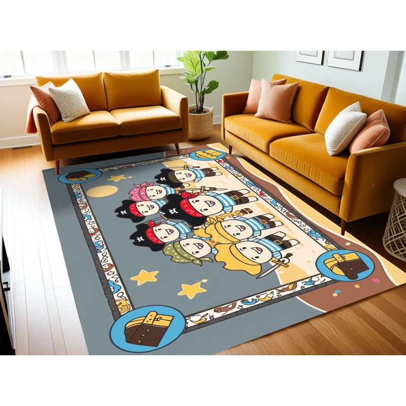 Tapis lavable Sunside Sails Pirates Ocean Kids_Pir012, Rectangle 6 pi x 9 pi