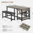 Dining Table Set for 4 with Storage Drawers and Wine Rack – Kitchen Dining Set with Upholstered Benches for Dining Room, Gray