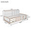 Lit plateforme en bois pour enfant (taille 1 place) avec barrière de sécurité, tablettes latérales de rangement et bibliothèque. Économiser de la place. Matériaux : panneaux de particules, MDF, pin et contreplaqué. Dimensions : 205,5 x 131,8 x 82,8 cm. Poids : 42 kg.