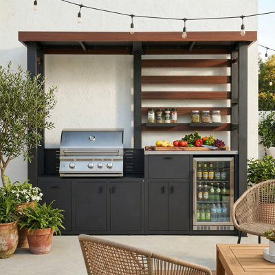 Premium Patio Grill Gazebo | Heavy-Duty Galvanized Steel, Built-In Grill Station & Integrated Storage