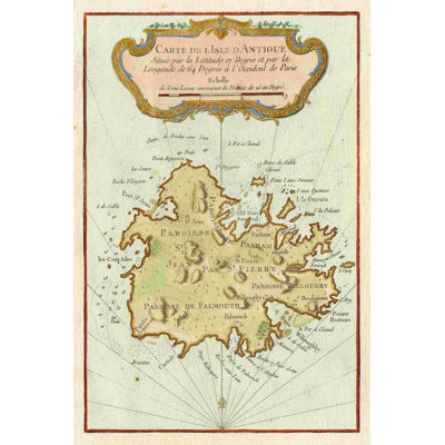 Petite carte de l'île d'Antigua