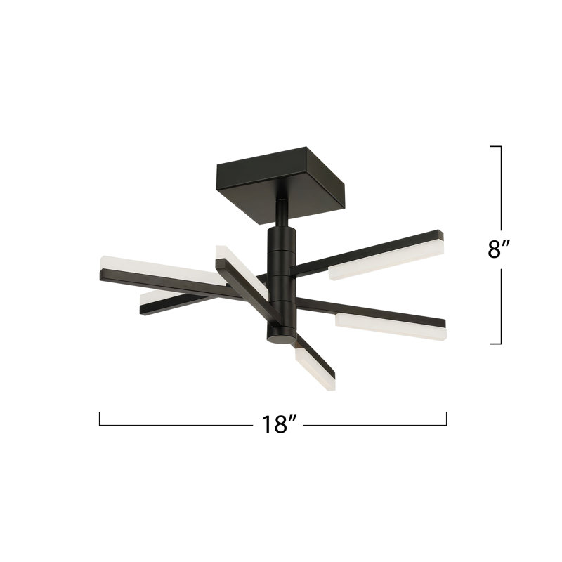 Stix - LED Semi-Flush Mount -, Black
