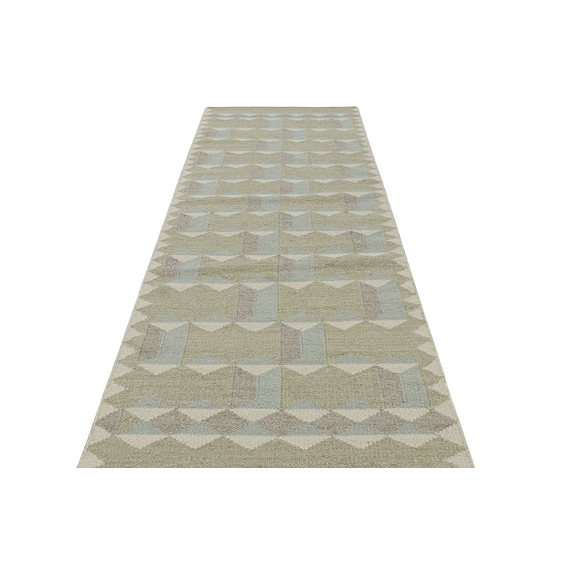 Scandinavian Wool Geometric Area Rug, Runner 2'6" x 10'