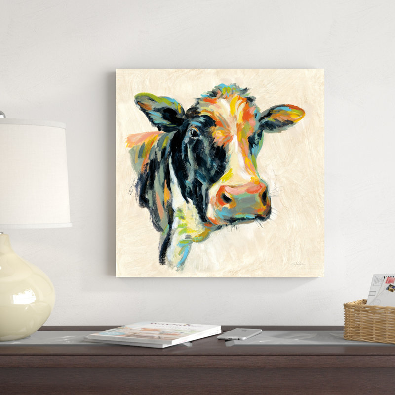Vache expressionniste I, H 20 po x l 20 po