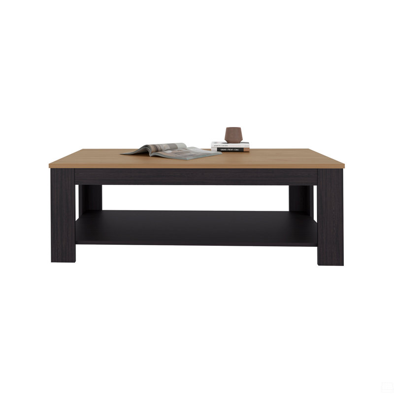 Table basse avec tablette de rangement ouverte