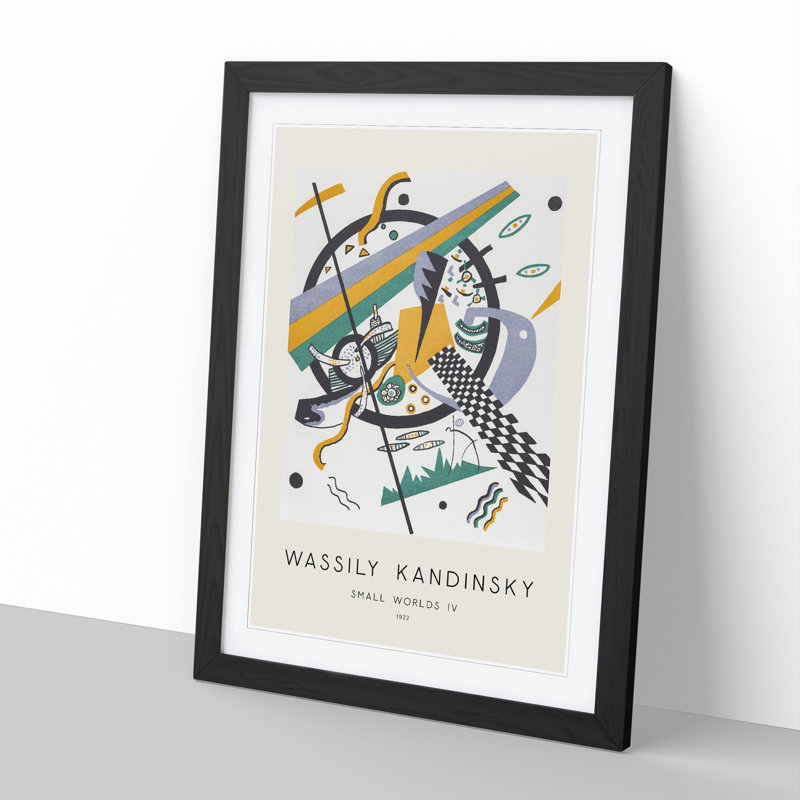 Small Worlds IV by Wassily Kandinsky - Picture Frame Painting, 36cm H x 27cm W x 2cm D, Black