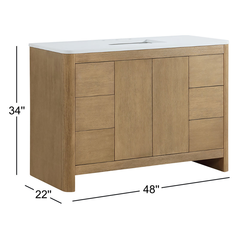 Raye 48'' Single Bathroom Vanity with Quartz Top
