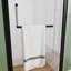 Porte de douche pivotante sans cadre 32 po x 72 po, verre trempé 1/4 po, largeur réglable, installation réversible, noir mat