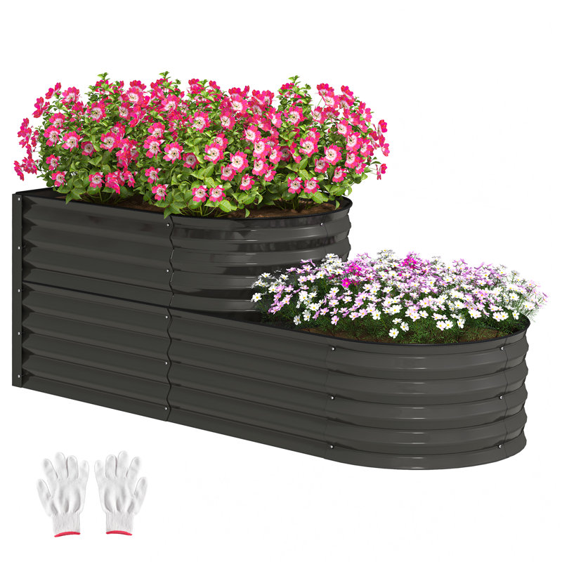 Raised Garden Bed, Dark Grey