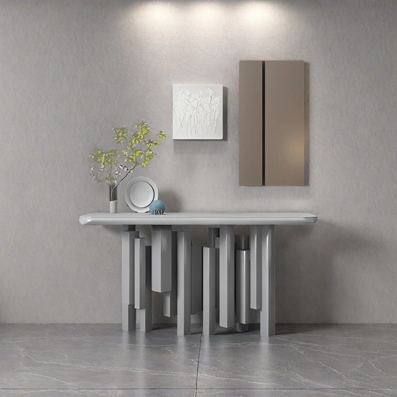 Console Modern Minimalist Art, H 35,43 po x l 55,12 po x P 15,75 po, Bleu grisâtre