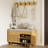 Bamboo Entryway Storage Bench With Dual Doors, Cushioned Seat & Wall-Mounted Shelf