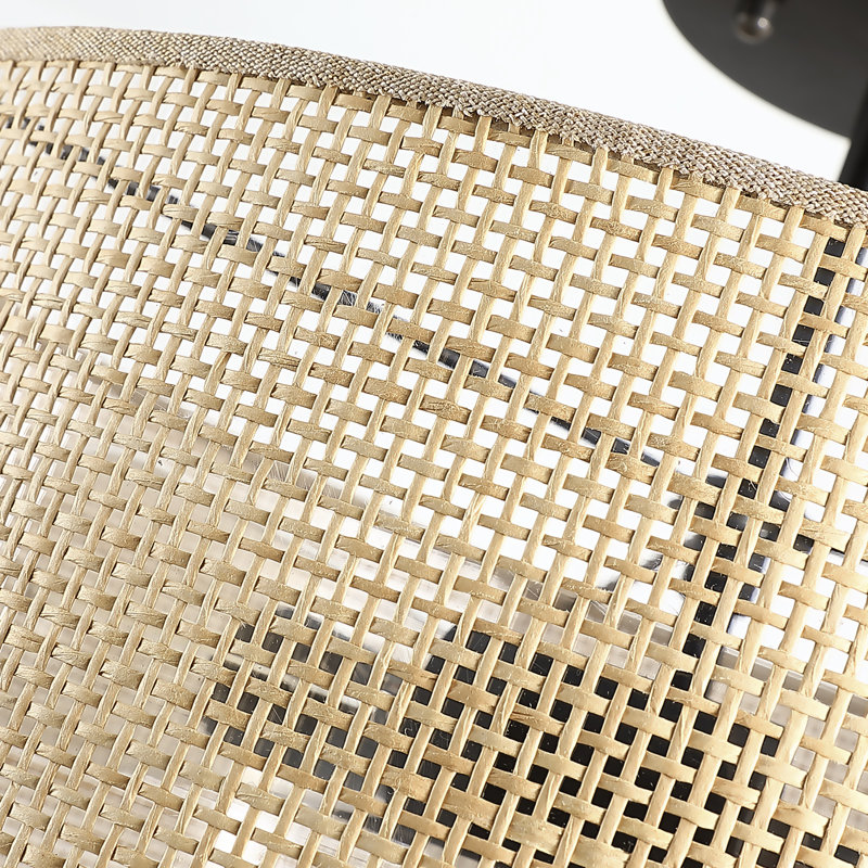 Plafonnier semi-encastré en rotin 3 lumières Roelke, Beige