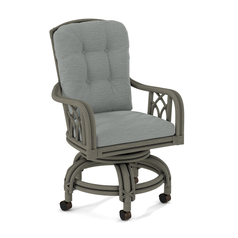 Edgewater Castered Arm Chair, White Sugar Performance; 0863-91, Greystone