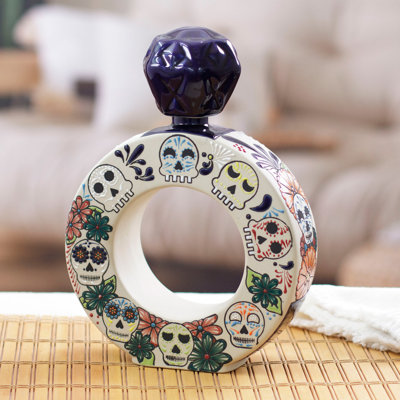 Bungalow Rose Handmade Ring Of Liquid Soul Ceramic Tequila Decanter
